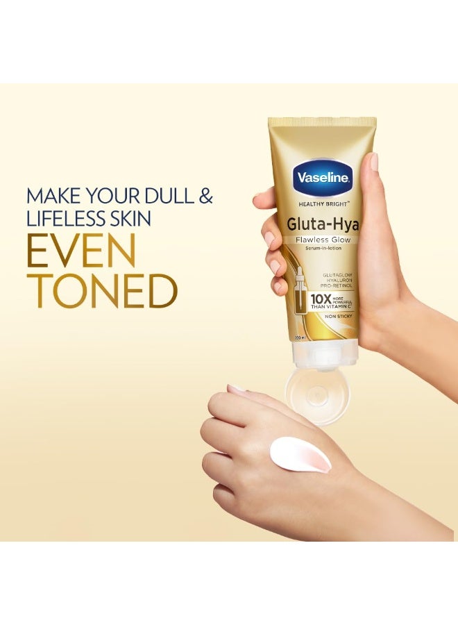 Vaseline Gluta-Hya Flawless Glow Lotion for Face & Body | Gives Brighter Skin | Glutathione & Pro-Retinol Infused Moisturizer, 200ml (Pack of 2) - Image 3
